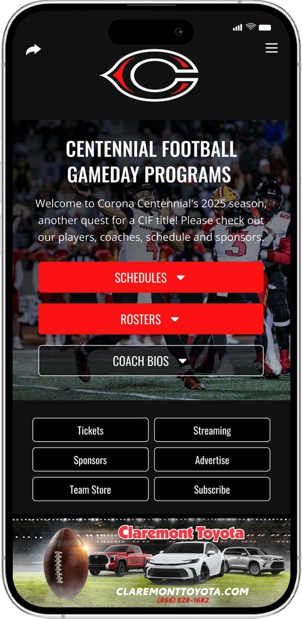 game day program