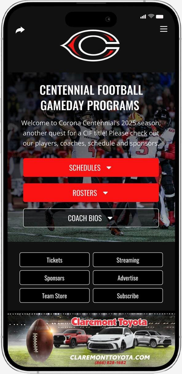 game day program
